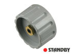 Drehknopf 36 mm glänzend grau