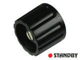 Drehknopf 21 mm glänzend schwarz