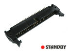 IDC 50 pin, male, THT, straight, standard latch