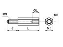 Słupek dystansowy M3 L=18mm (10szt) - 2