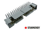 IDC 34 pin, male, THT, angled 90°